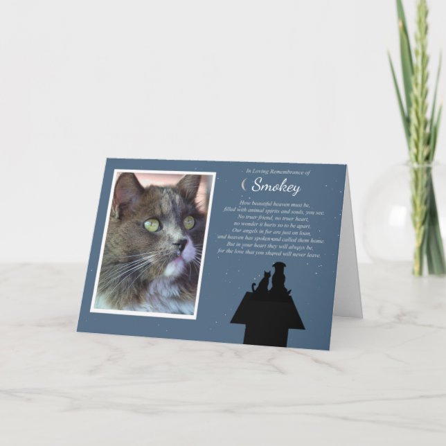 Pet Dog Cat Sympathy Custom Photo Card (Front)
