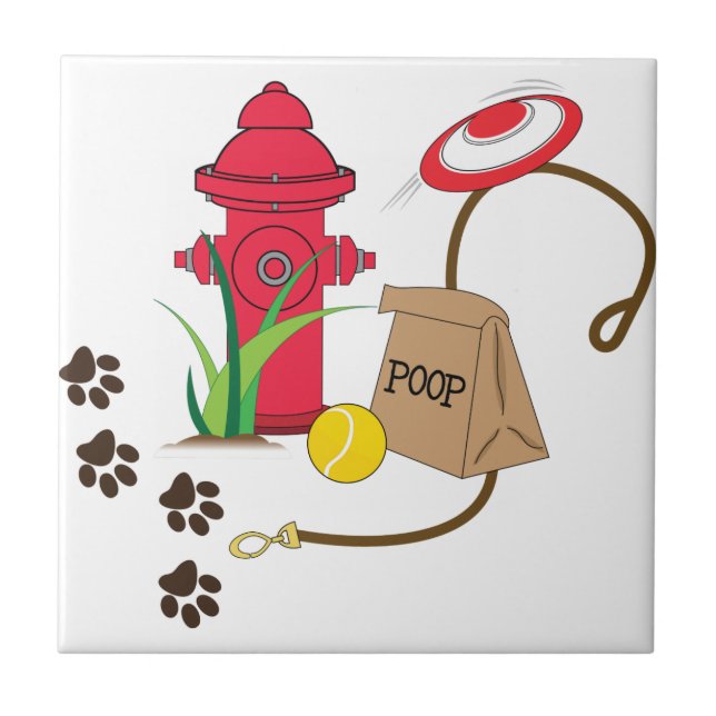 Pet Dog Ceramic Tile (Front)