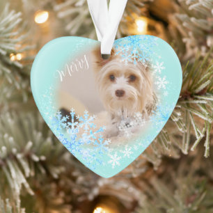 Pet Dog Christmas Blue Ornament