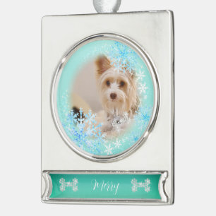 Pet Dog Christmas Blue Ornament