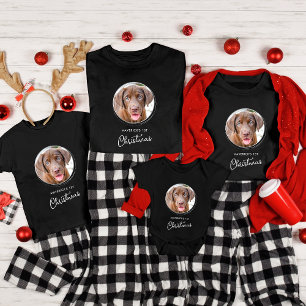 Pet Dog Christmas Personalised Photo Black Holiday T-Shirt