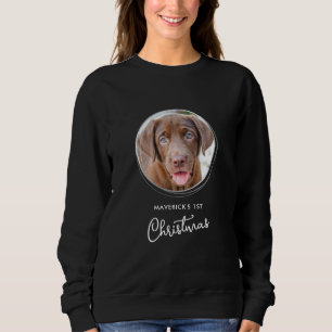 Pet Dog Christmas Personalised Photo Holiday Black Sweatshirt