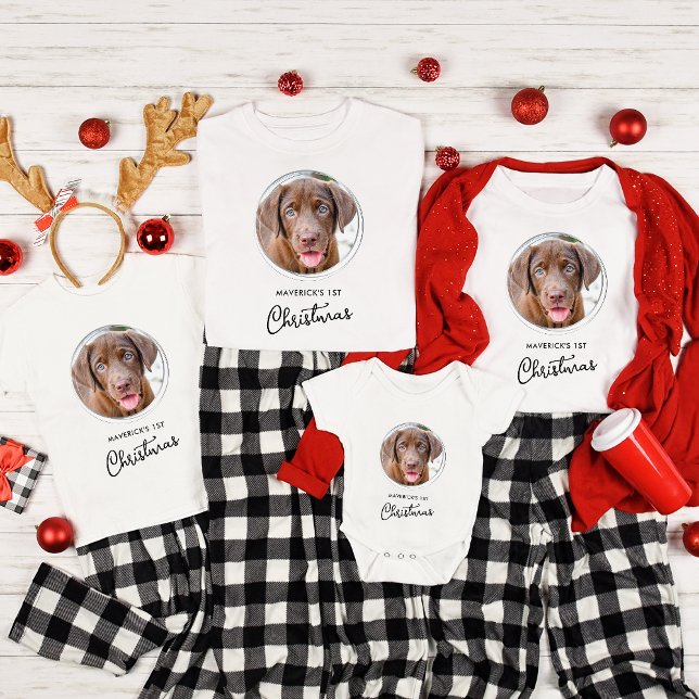Pet Dog Christmas Personalised Photo Holiday T-Shirt (Creator Uploaded)