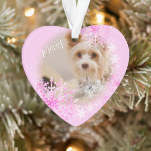Pet Dog Christmas Pink Ornament