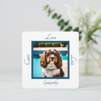 Pet dog customisable photo sympathy card