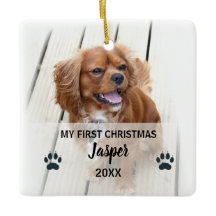 Pet Dog First Christmas Photos Tree Ornament
