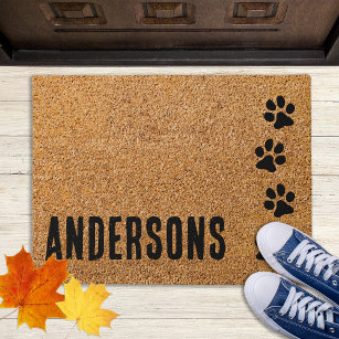 Pet Dog Lover Personalised Paw Prints Entry  Doormat