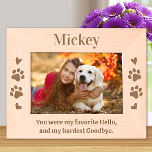 Pet Dog Memorial Custom Favourite Hello Wood Photo Etched Frames