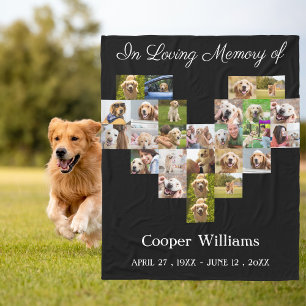 Pet Dog Memorial Custom Photo collage Pet Loss  Fleece Blanket