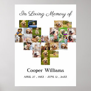 Pet Dog Memorial Custom Photo collage Pet Loss  Poster