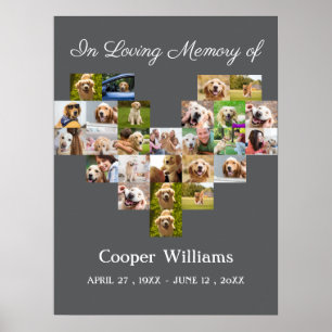 Pet Dog Memorial Custom Photo collage Pet Loss Poster