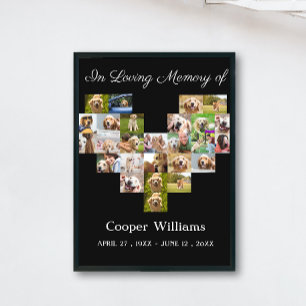 Pet Dog Memorial Custom Photo collage Pet Loss  Poster