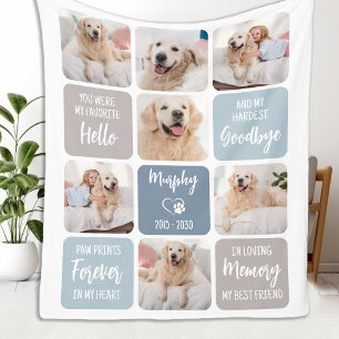 Pet Dog Memorial Favourite Hello Custom 7 Picture Fleece Blanket