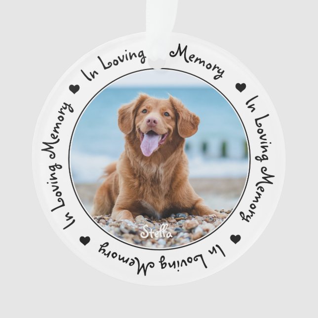 Pet Dog Memorial In Loving Memory Ornament (Front)