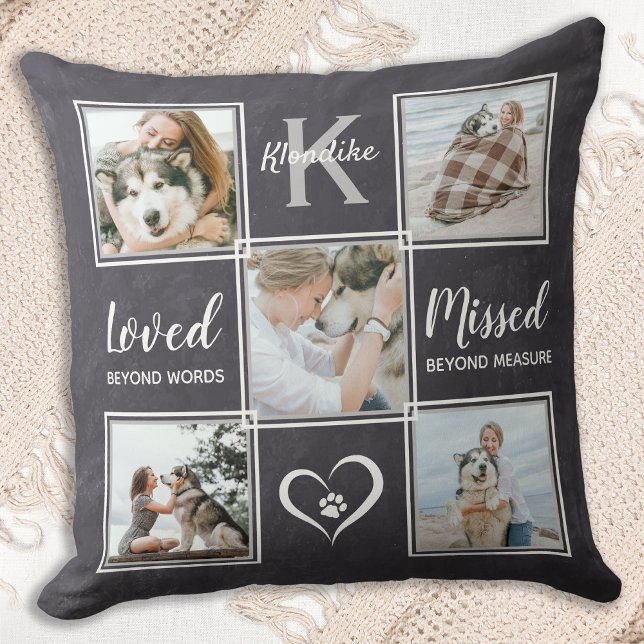 Pet Dog Memorial Keepsake Photo Collage Cushion (Creator Uploaded)