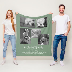 Pet Dog Memorial Keepsake Photo Collage Gift Poem Fleece Blanket