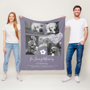 Pet Dog Memorial Keepsake Photo Collage Gift Poem Fleece Blanket