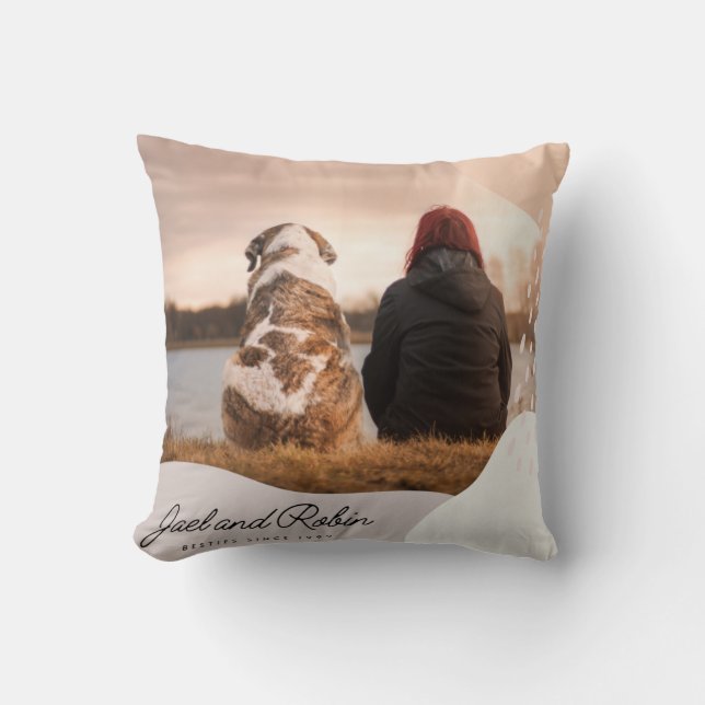Pet Dog Memorial Keepsake Photo Collage Throw Pill Cushion (Front)