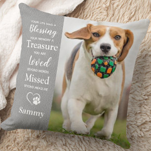 Pet Dog Memorial Personalised 2 Picture Sympathy Cushion