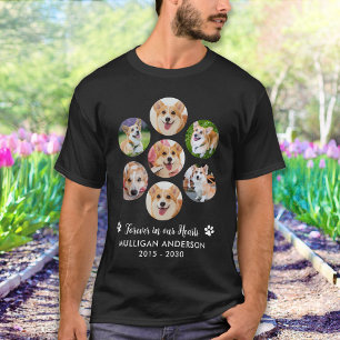 Pet Dog Memorial Personalised 7 Photo Collage T-Shirt