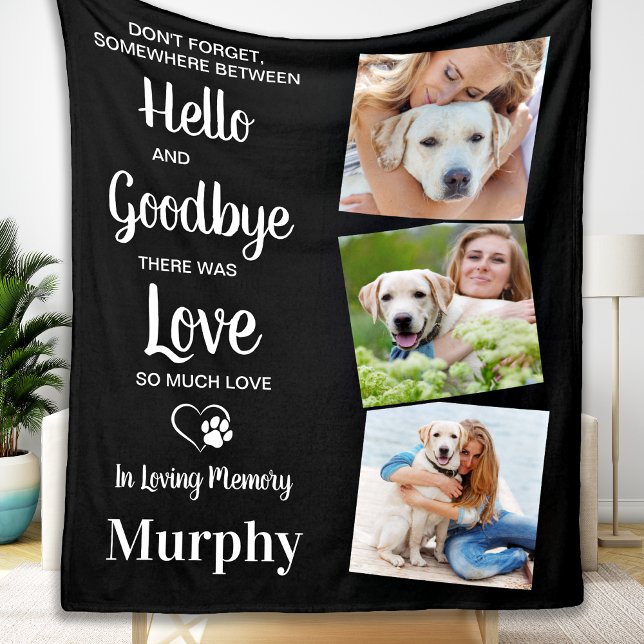 Pet Dog Memorial Personalised Pet Loss 3 Photo Fleece Blanket (Creator Uploaded)
