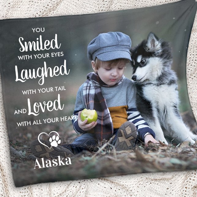 Pet Dog Memorial Personalised Photo Sympathy Fleece Blanket (Creator Uploaded)