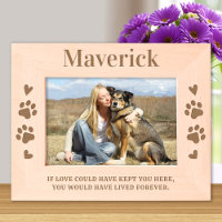 Pet Dog Memorial Personalised Sympathy Wood Photo