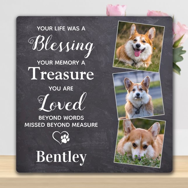 Pet Dog Memorial Pet Loss Gift Personalised Photo  Plaque (Creator Uploaded)