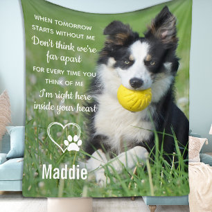 Pet Dog Memorial Pet Loss Photo Fleece Blanket
