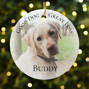 Pet Dog Memorial Photo Ornament Good Dog