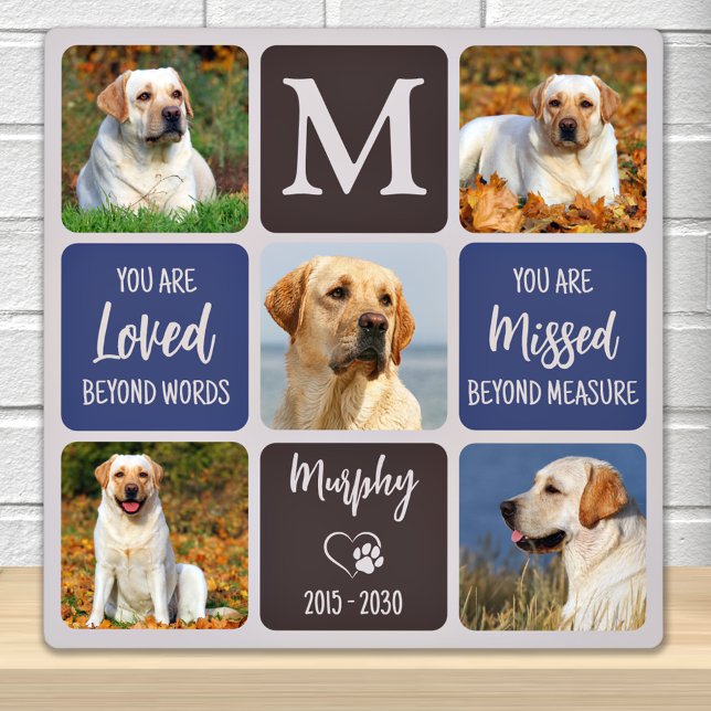 Pet Dog Memorial Remembrance Modern Colours 5 Phot Plaque (Creator Uploaded)