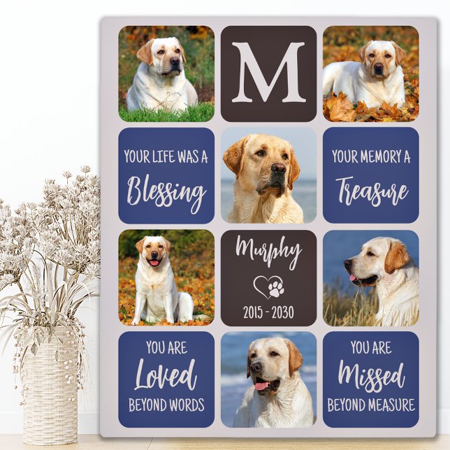 Pet Dog Memorial Remembrance Modern Colours 6 Phot Plaque (Creator Uploaded)