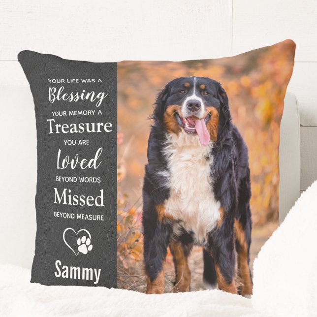 Pet Dog Memorial Remembrance Poem 2 Photo Cushion (Creator Uploaded)