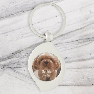 Pet Dog Name Photo Simple Key Ring