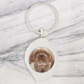 Pet Dog Name Photo Simple Key Ring