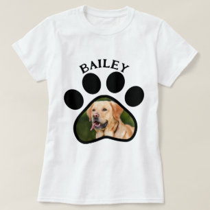 Pet Dog or Cat Photo Paw Print T-Shirt