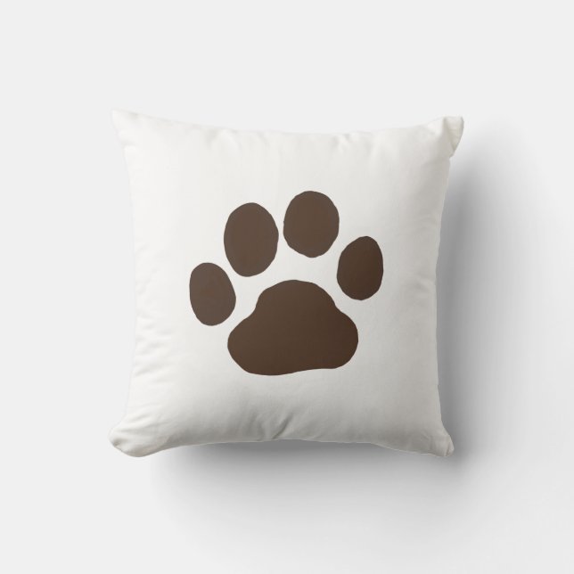 Pet Dog Paw Print | Cool Canine Lover's Cushion (Front)