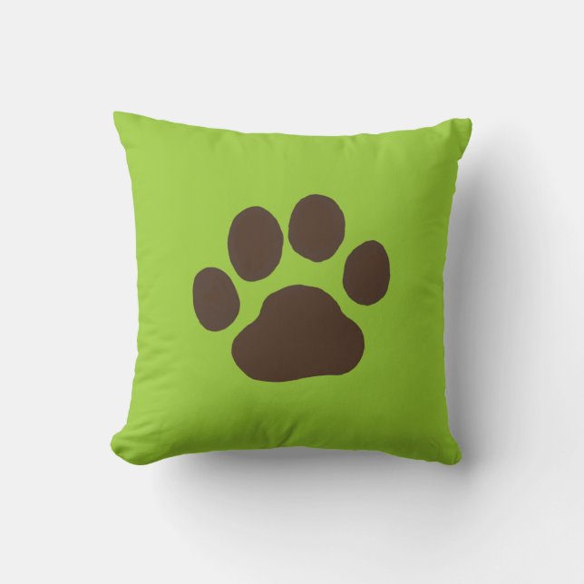 Pet Dog Paw Print | Cool Canine Lover's Cushion (Front)