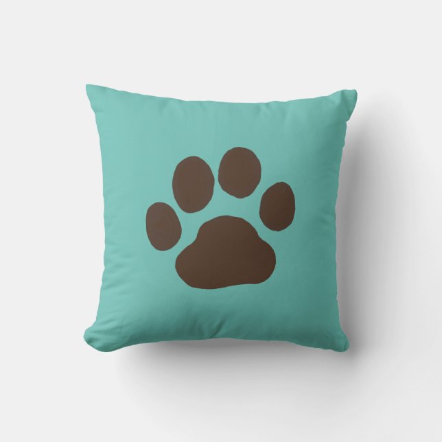Pet Dog Paw Print | Cool Canine Lover's Cushion (Front)