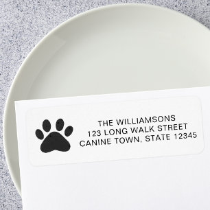 Pet Dog Paw Print Return Address Label