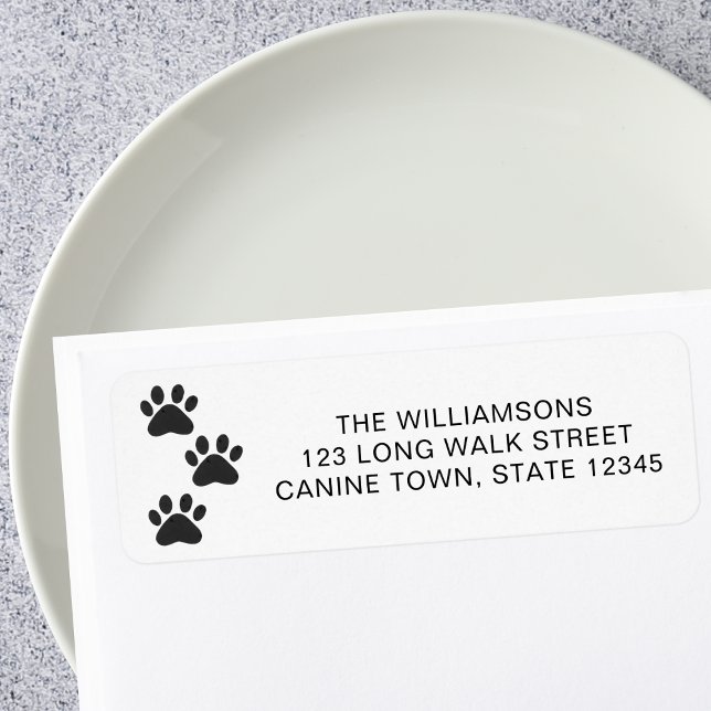 Pet Dog Paw Print Return Address Label (Creator Uploaded)