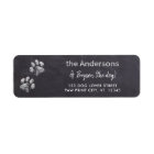 Pet Dog Paw Print Rustic Chalkboard Return Address