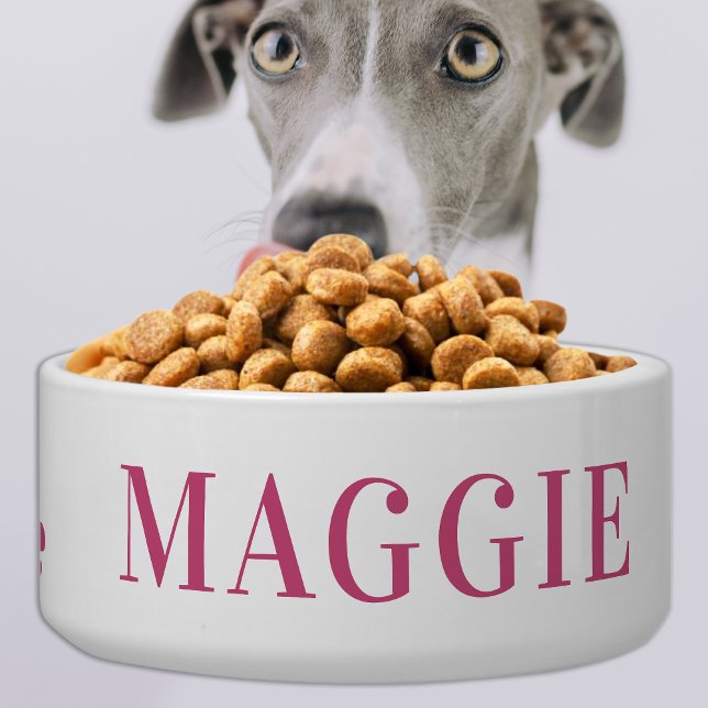 Pet Dog Personalised Pink Food Water Ceramic (Creator Uploaded)