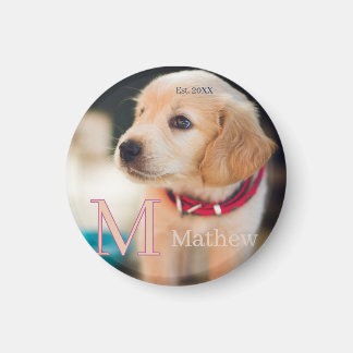 pet dog photo est year name monogram cat parent magnet