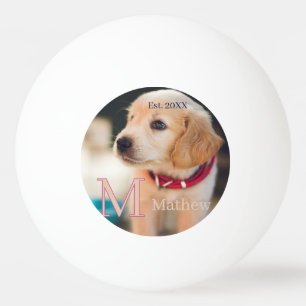 pet dog photo est year name monogram cat parent ping pong ball