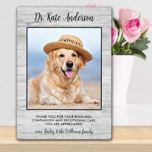 Pet Dog Photo Personalised Veterinarian Thank You Plaque