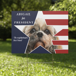 Pet Dog Photo Presidential Election 2024 Candidate Garden Sign