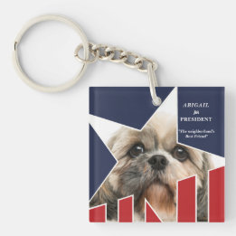Pet Dog Photo Presidential Election 2024 Candidate Key Ring