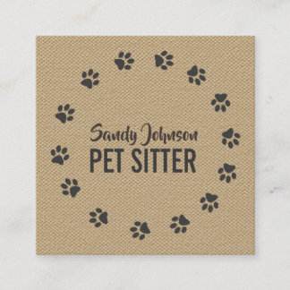 Pet Dog Sitter Sitting Services Business Square Business Card