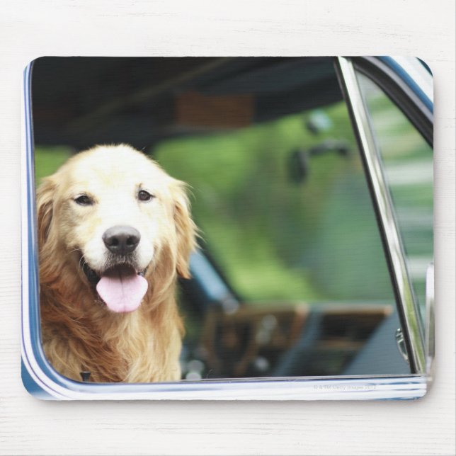 Pet dog sitting in a car mouse pad (Front)